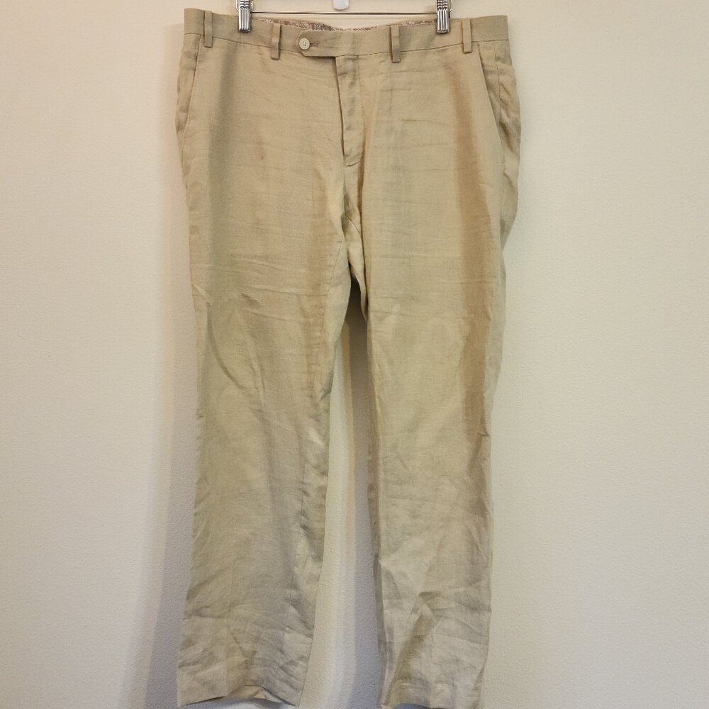 Lauren Ralph Lauren Black Label Linen Pant Women 36Wx29L Classic Tropical